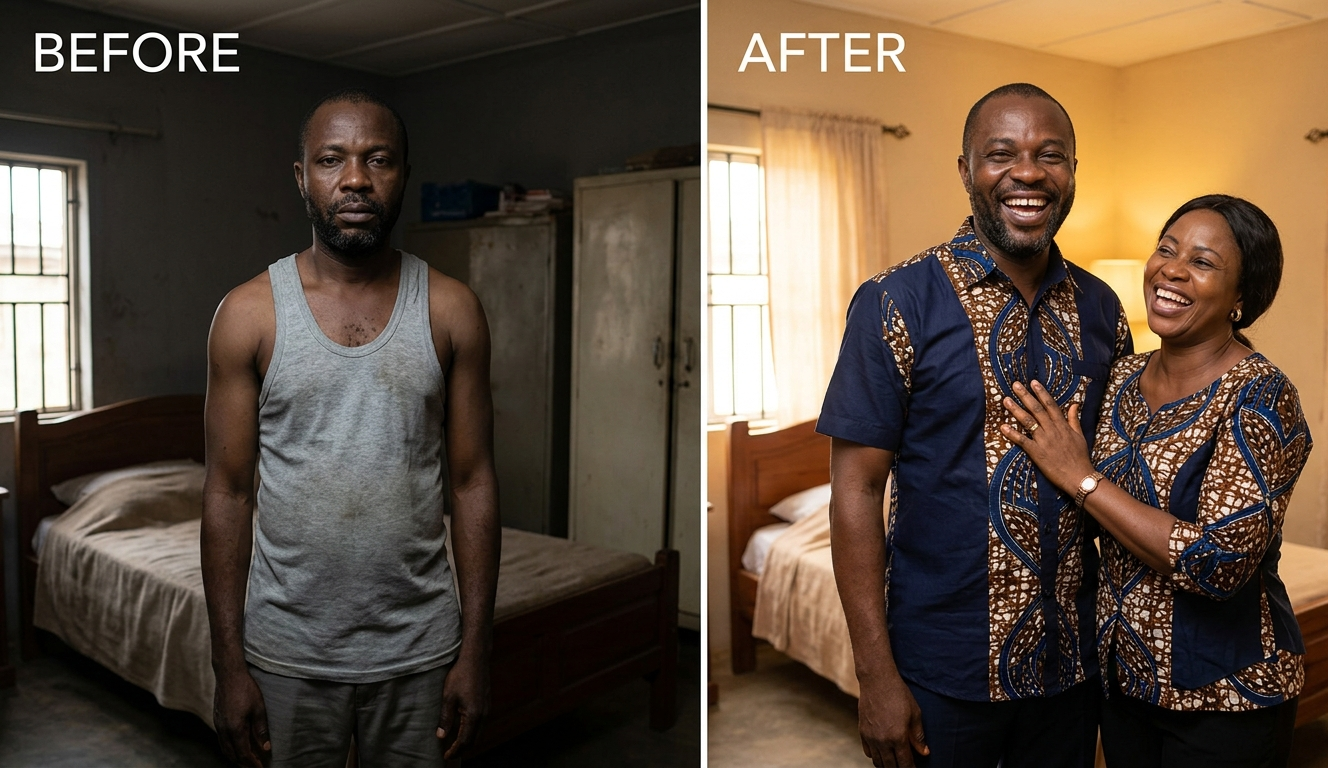 Tunde before and after