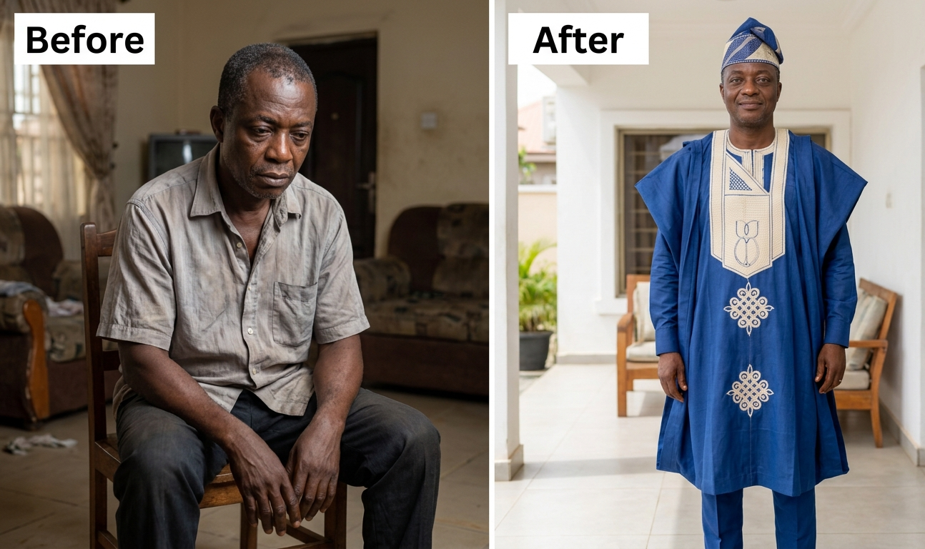 Emeka before and after