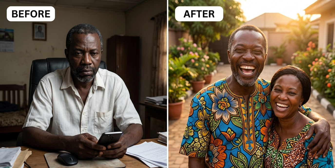 Before and after testimonial